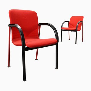 Rote Vintage Stühle von Arflex, 1980er, 2er Set