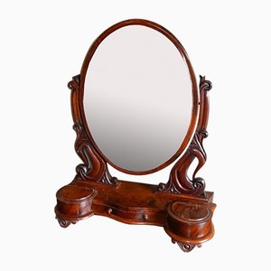 Espejo de peluquería antiguo de caoba