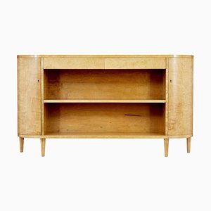 Mid-Century Swedish Shaped Low Open Bookcase, 1950s