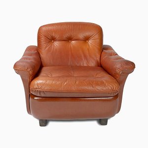 Brown Leather Armchair, 1970s
