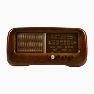 Radio de mesa Magnadine italiana con estructura de madera, 1950