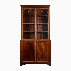 English Double Cabinet Bookcase in Mahogany, 1800s