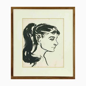 Marcello Muccini, Portrait, 1970s, Drawing, Framed