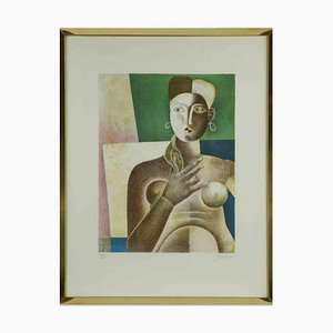 Franco Gentilini, Face, 1980s, Lithograph, Framed