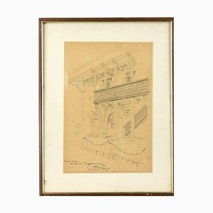 Unknown, Pieve di Cadore, 1940, Original Drawing, Framed