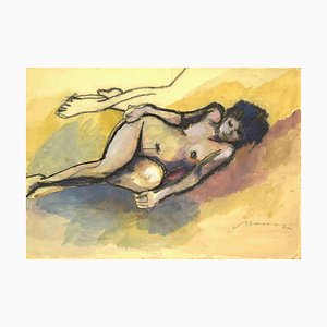 Mino Maccari, Nude, 1930s, Drawing