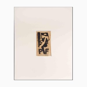 Michel Fingesten, Ex Libris PF, 1936, Gravure sur Bois