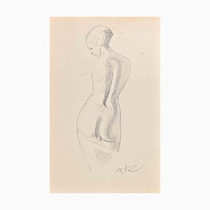Auguste Jean Baptiste Roubille, Desnudo, Dibujo a lápiz, Principios del siglo XX