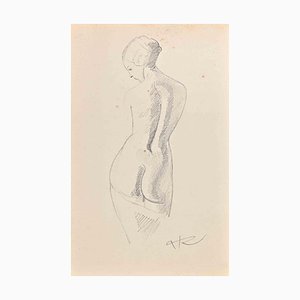 Auguste Jean Baptiste Roubille, Nude, Pencil Drawing, Early 20th Century