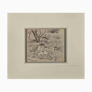 Gaspard Maillol, The Outing, Drawing in Pencil, Early 20th Century