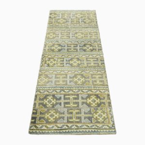 Alfombra de pasillo turca vintage de patchwork