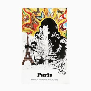 Grande Affiche Paris par Salvador Dali pour SNCF, 1970