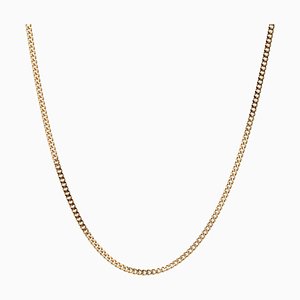 18 Karat Yellow Gold Filed Curb Mesh Chain Necklace