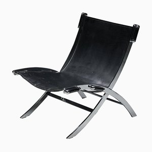 Leather Scissor Chair by Antonio Citterio for Flexform, Italy, 1980s
