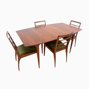 Vintage Extendable Dining Table and Chairs in Teak from McIntosh, Set of 5