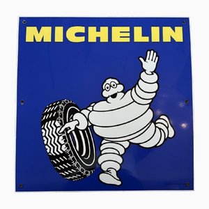 Cartel Michelin francés vintage esmaltado, 1980