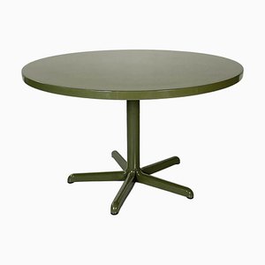 Italian Modern Round Dining Table in Green Lacquered Wood Anonima Castelli, 1981 from Castelli / Anonima Castelli