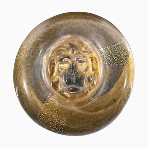 Pisapapeles italiano Mid-Century en forma de león dorado, años 70