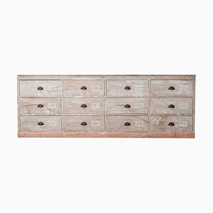 Large 19th Century French Dry Scraped Pine Chest of Drawers, 1880s