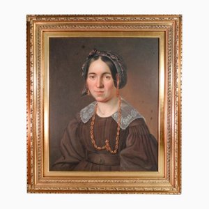 Portrait de Femme, 1800s, Huile sur Toile