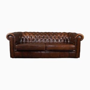 Sheep Leather 3-Seater Chesterfield Sofa