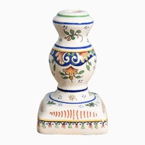 Mid-Century Ornate Candlestick from Desvres Faience
