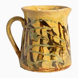 Antiker gelber Jaspe Krug von Savoie Pottery, 1800er