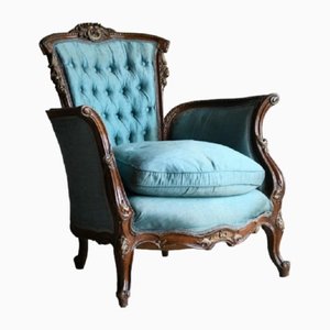 French Upholstered Chair in Walnut