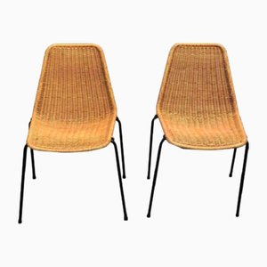 Basket Chairs in Rattan by Gian Franco Legler, 1950s, Set of 2