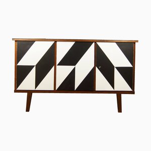 Sideboard with Op Art Painting, Poland, 1950s