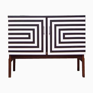Cabinet with Op Art Painting, Poland, 1970s