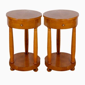Small Empire Style Side Tables in Cherry, 1950s, Set of 2