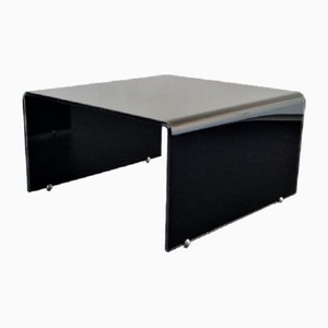 Bent Black Glass Coffee Table from Fiam