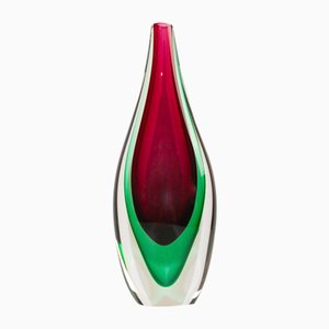 Vintage Murano Glass Teardrop Sommerso Vase, 1960s