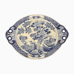 Antique Japanese Blue and White Imari Dish, 1900s