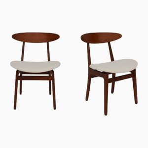 Set of Mid-Century Danish Modern Model 420 Chairs with Wool Fabric by Vilhelm Wohlert for Farstrup Møbler, 1960s