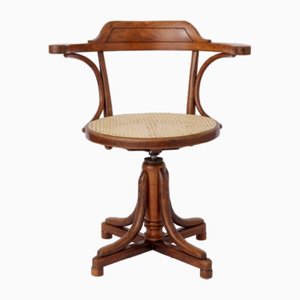 Vintage Swivel Chair in Bentwood and Viennese Braid