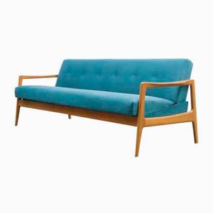 Cherrywood Sofa with Fold-Out Function, 1950s