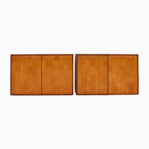 Patinated Leather Sideboards from 1975, Italy, 1975, Set of 3
