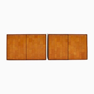 Patinierte Leder Sideboards von 1975, Italien, 1975, 3er Set