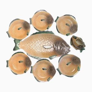 Kürzere Fisch Teller, Fisch Servierteller & Sauce Krug, 8er Set