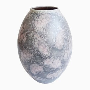 Vaso rosa con smalto marmorizzato, di Ruscha, anni '70