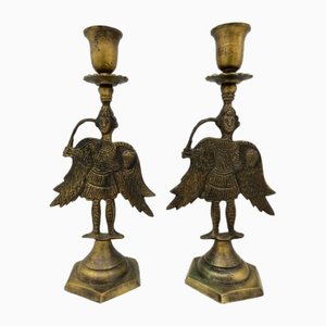 Candelabros de bronce, siglo XIX. Juego de 2