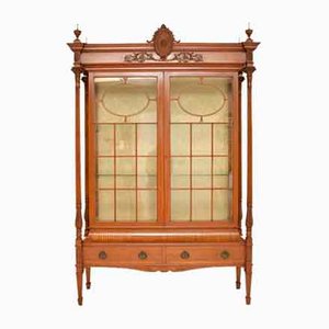 Antique Victorian Satin Wood Display Cabinet