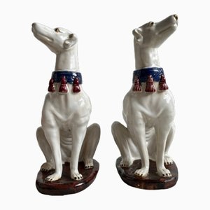 Große italienische Windhunde aus Keramik, 1950er, 2er Set
