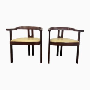 Mid-Century Walnut Pigreco Armchairs attributed to Tobia & Afra Scarpa, Set of 2