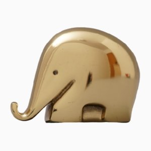 Brass Elephant Paperweight by Luigi Colani for Dresdner Bank