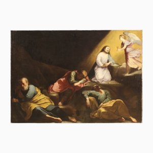 Italienischer Künstler, Jesus im Garten der Oliven, 17. Jh., Öl auf Leinwand