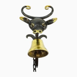 Brass Cow Door Bell by Walter Bosse, 1950s