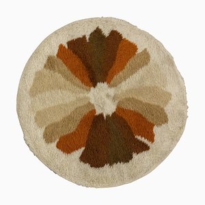 Alfombra redonda marrón de Desso, años 70